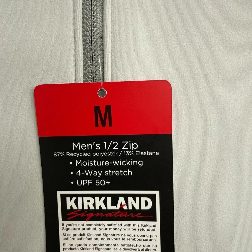 Kirkland Signature Men's M Gray 1/4 Zip Pullover Scuba Sweatshirt M0909